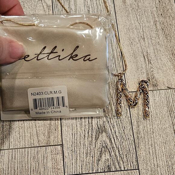 Ettika Women's 18K Gold-plated & Cubic Zirconia Initial M Pendant Necklace - Picture 5 of 6